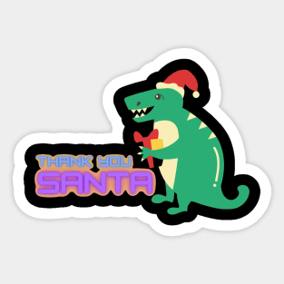 Thank You Santa Dinosaur Sticker